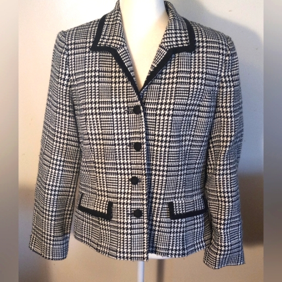 Henry Lee Domino 4 Button Blazer Business Weekend Wear Tweed Women's Size 10 - Picture 1 of 7
